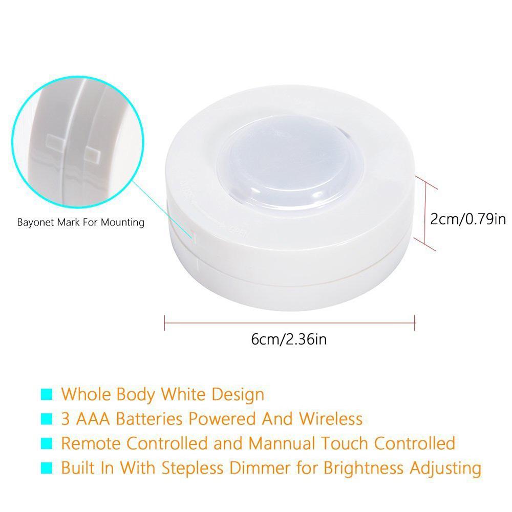 LED 1-6pcs Under Cabinet Light 3 Colors Dimmable Night Light with Remote Control Battery Powered Bedroom Lamp Wardrobe Lights