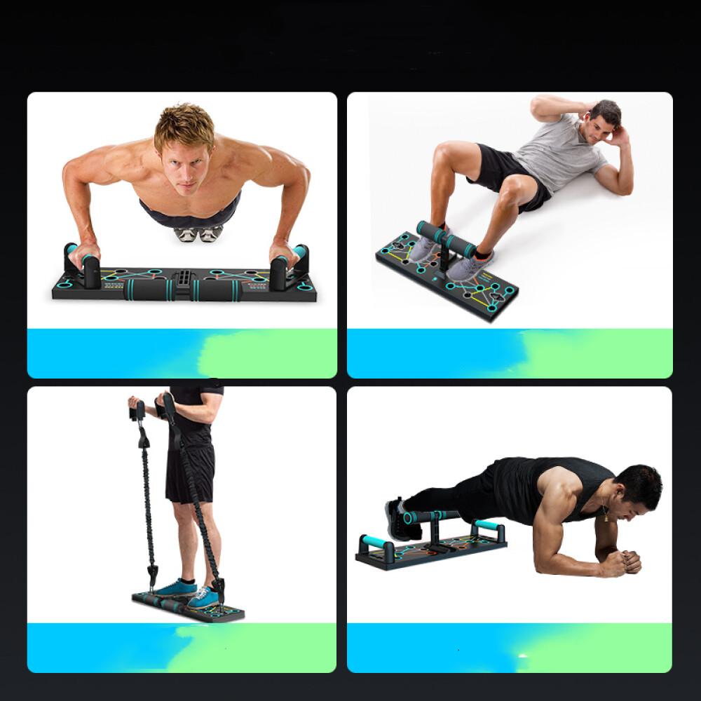 Тренировочная доска со стойкой для отжиманий. Вспомогательное устройство для приседания. Скамья для приседаний. Приспособление для пресса. Домашнее оборудование для фитнеса.