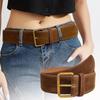 Casual Pin Buckle Waistband Luxury Design Trouser Dress Belts Retro Suede Leather Wide Belt Gifts