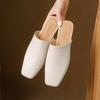 Мода 2025 Лето Женская обувь Квадратный носок Балетки Шлепанцы Модная обувь из коровьей кожи для женщин Повседневные мюли для женщин Сандалии