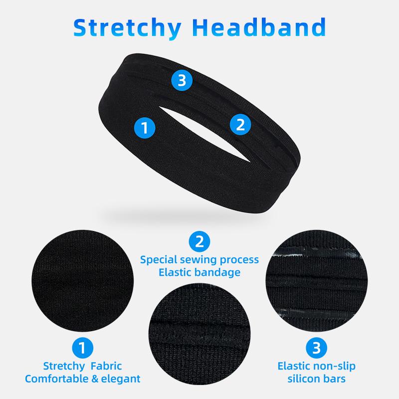 Спортивная повязка на голову для мужчин и женщин, повязка на голову для занятий йогой, бегом и велоспортом, противоскользящая эластичная повязка на голову