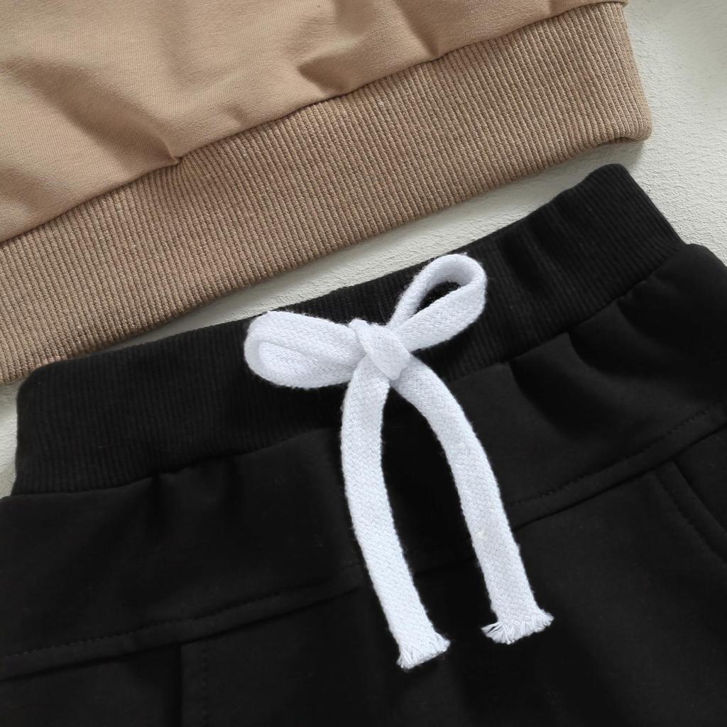 Baby Boy 2 Piece Outfits 6M 12M 18M 24M 3Y Letter Embroidery Long Sleeve Sweatshirt and Elastic Pants for Toddler Fall Tracksuit