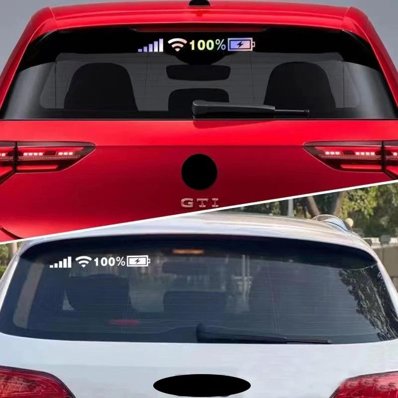 1pc Signal WiFi Power Reflective Car Windshield Stickers Auto Window Vinyl Decals Funny 100% Battery 5G Logo Pegatinas De Coche