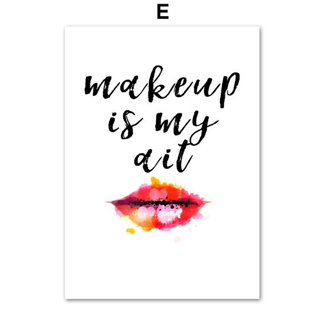 Париж, духи, помада, высокие каблуки, модная девушка, художественная картина на холсте, плакаты на скандинавскую тему и принты, настенные панно, декор для спальни, бара, без рамки