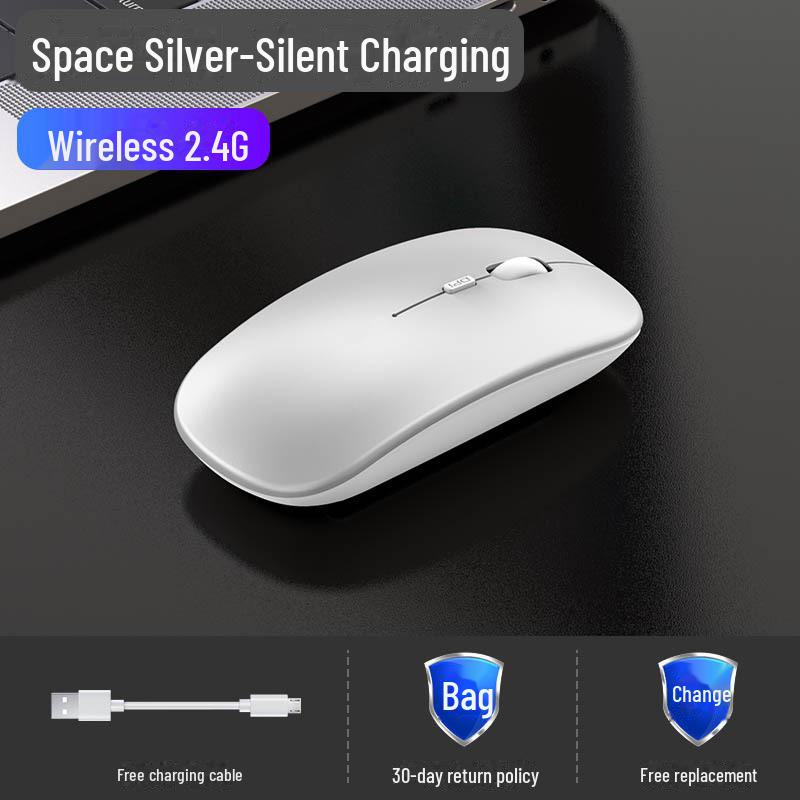 Бесшумная двухрежимная беспроводная Bluetooth-мышь — с возможностью подзарядки для использования дома и в офисе
