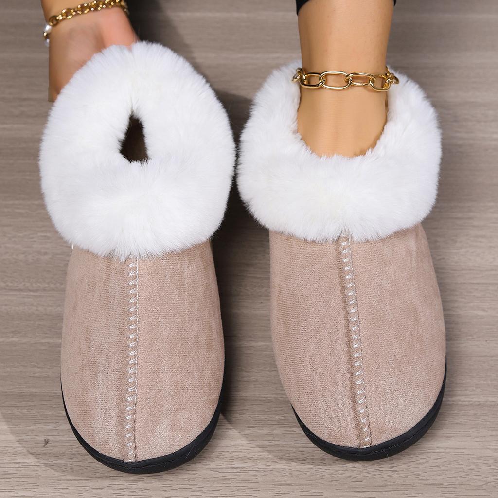 Winter Indoor Home Cotton Slippers Women's Korean Version of Baotou Cotton Shoes Outer Wear Thickened and Velvet Warm Cotton Slippers