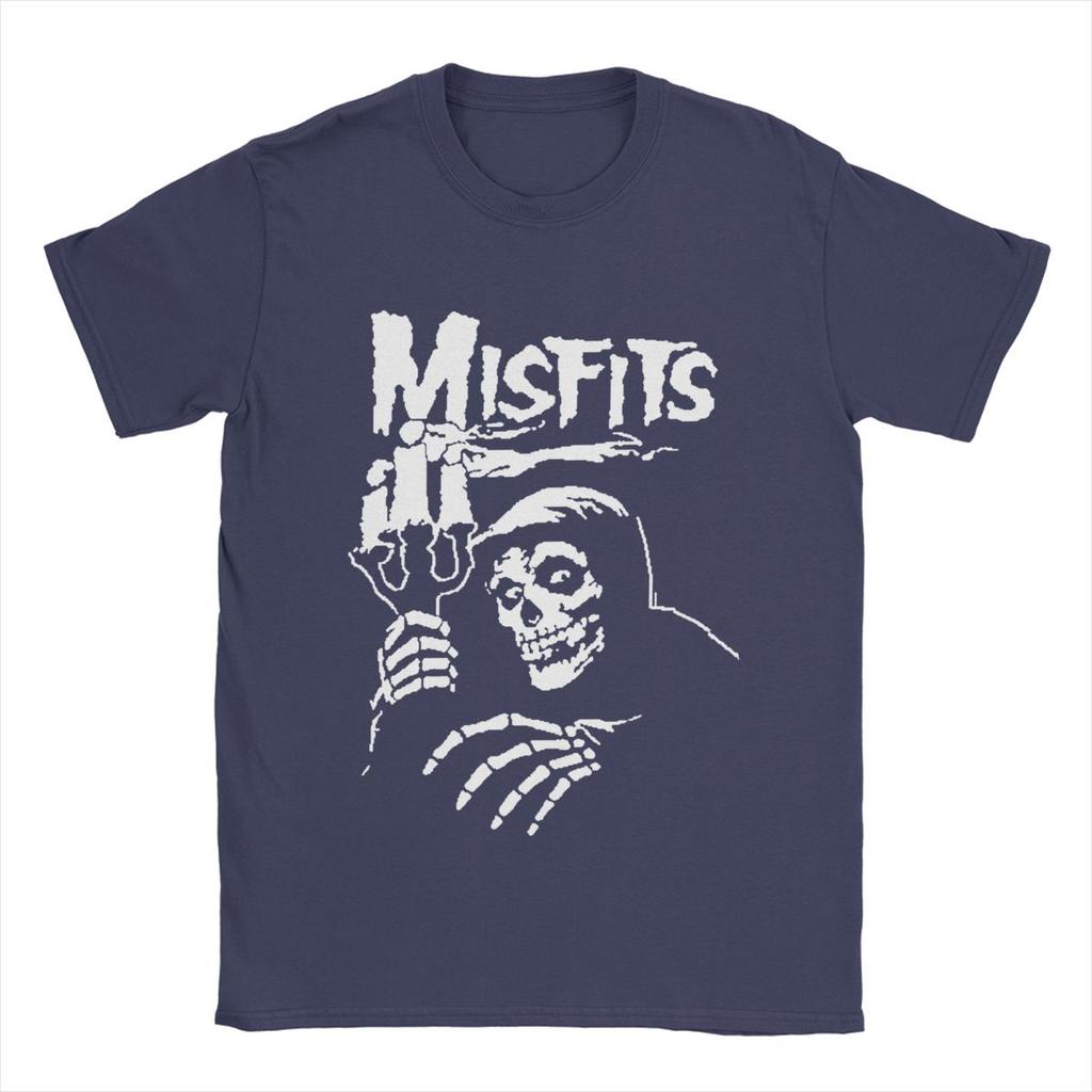 Мужская футболка Misfits Funny Pure Cotton Tees с коротким рукавом и круглым вырезом, одежда больших размеров