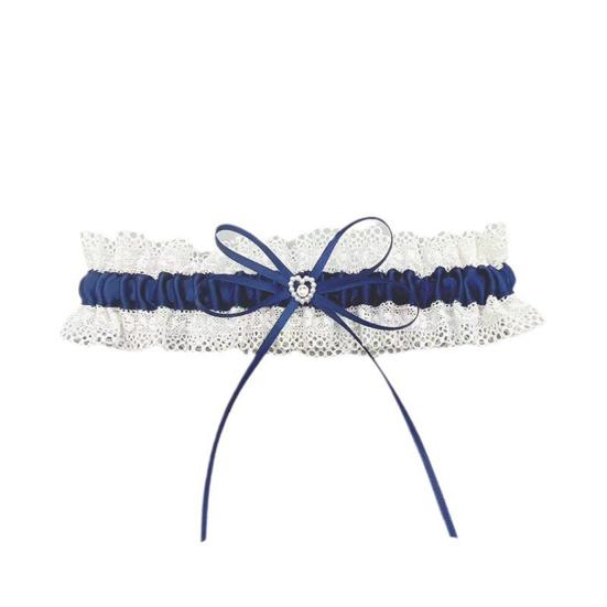 Кружевная свадебная подвязка Искусственный жемчуг Бант Цветочная кружевная подвязка Эластичная подвязка на ногу Пояс для подвязок Свадебные аксессуары для женщин