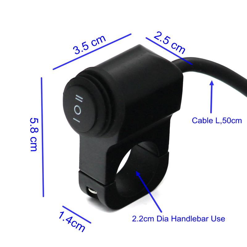 LMoDri Водонепроницаемый 12 В мотоцикл 7/8 "22 мм переключатели на руле мотоцикла фары аварийного тормоза противотуманные фары ВКЛ-ВЫКЛ-ВКЛ