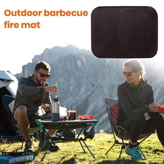 Outdoor Tabletop Grill Fireproof Mat Waterproof Heat-Resistant BBQ Barbecue Mat Flame-Retardant Pad Camping Supplies