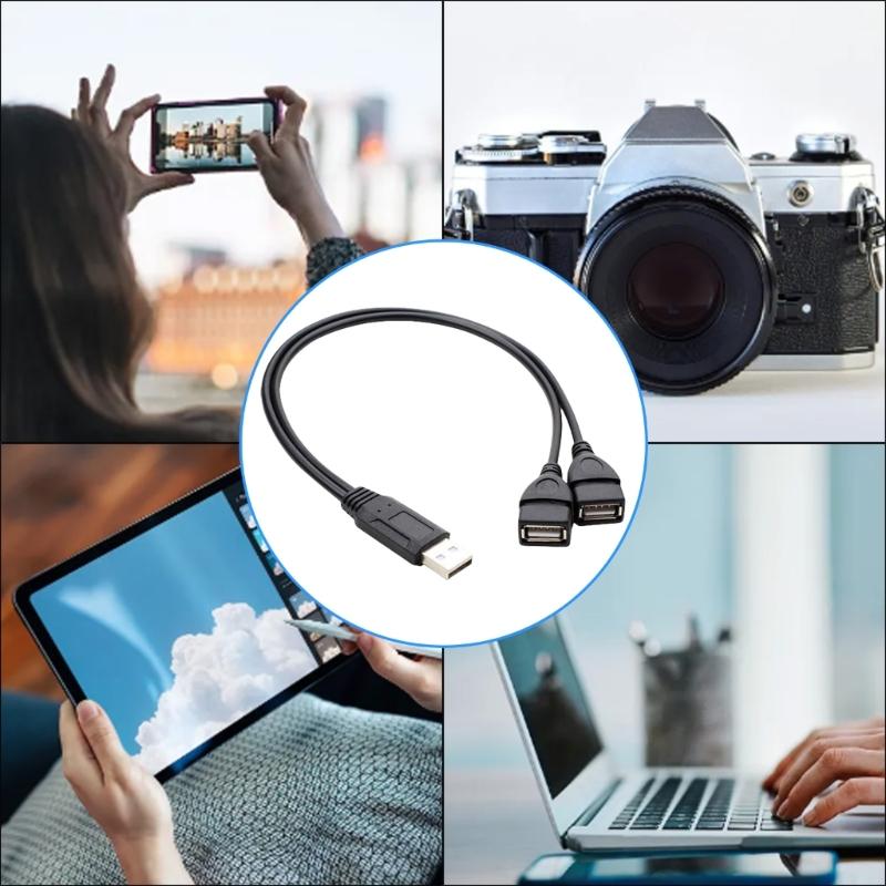 Кабель-разветвитель USB 2 в 1 Кабель-разветвитель питания USB Кабель-разветвитель USB2.0 Папа на 2 USB Мама Зарядка Передача данных
