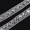 1 Yard Silver Rhinestone Ribbon Crystal Sewing Trim DIY Crafts 6 Rows 12mm