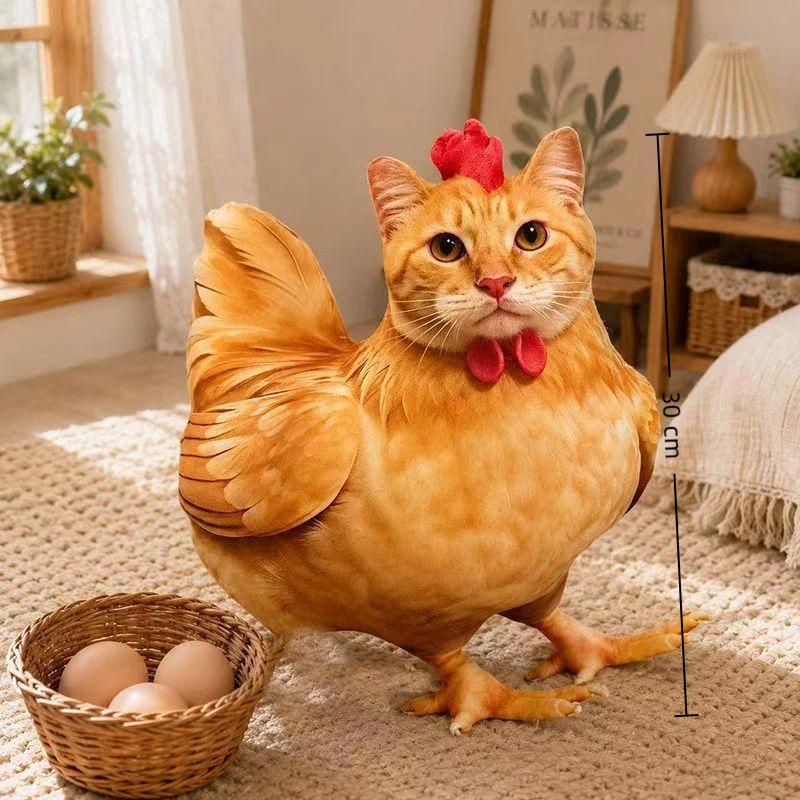 Creative Cat Chicken Shaped Plush Toy Soft Fluffy Stuffed Doll Non-Irritating Fabric Perfect for Home Decor Baby Shower Gift Option