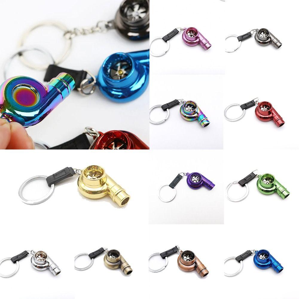 Zinc Zinc Alloy Turbo Key Chain with Sound INS Key Buckle Creative Car Whistle Sound Keyring  Men