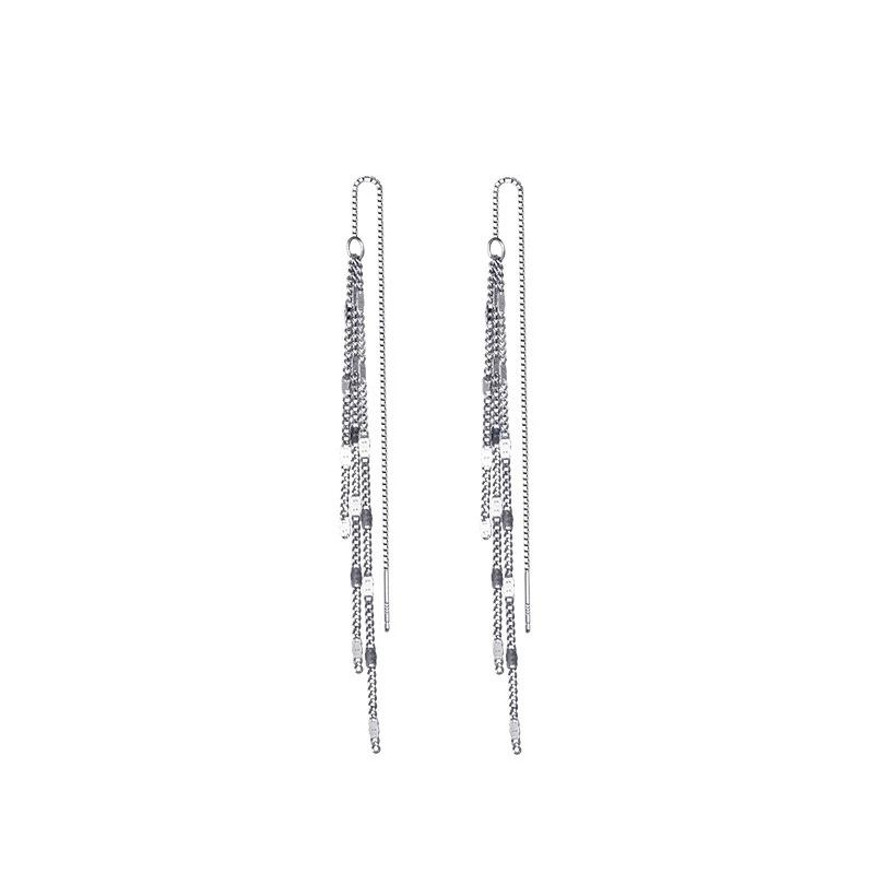 foxanry Серьги-капли для предотвращения аллергии для женщин, модные элегантные очаровательные креативные украшения для невесты с длинной кисточкой