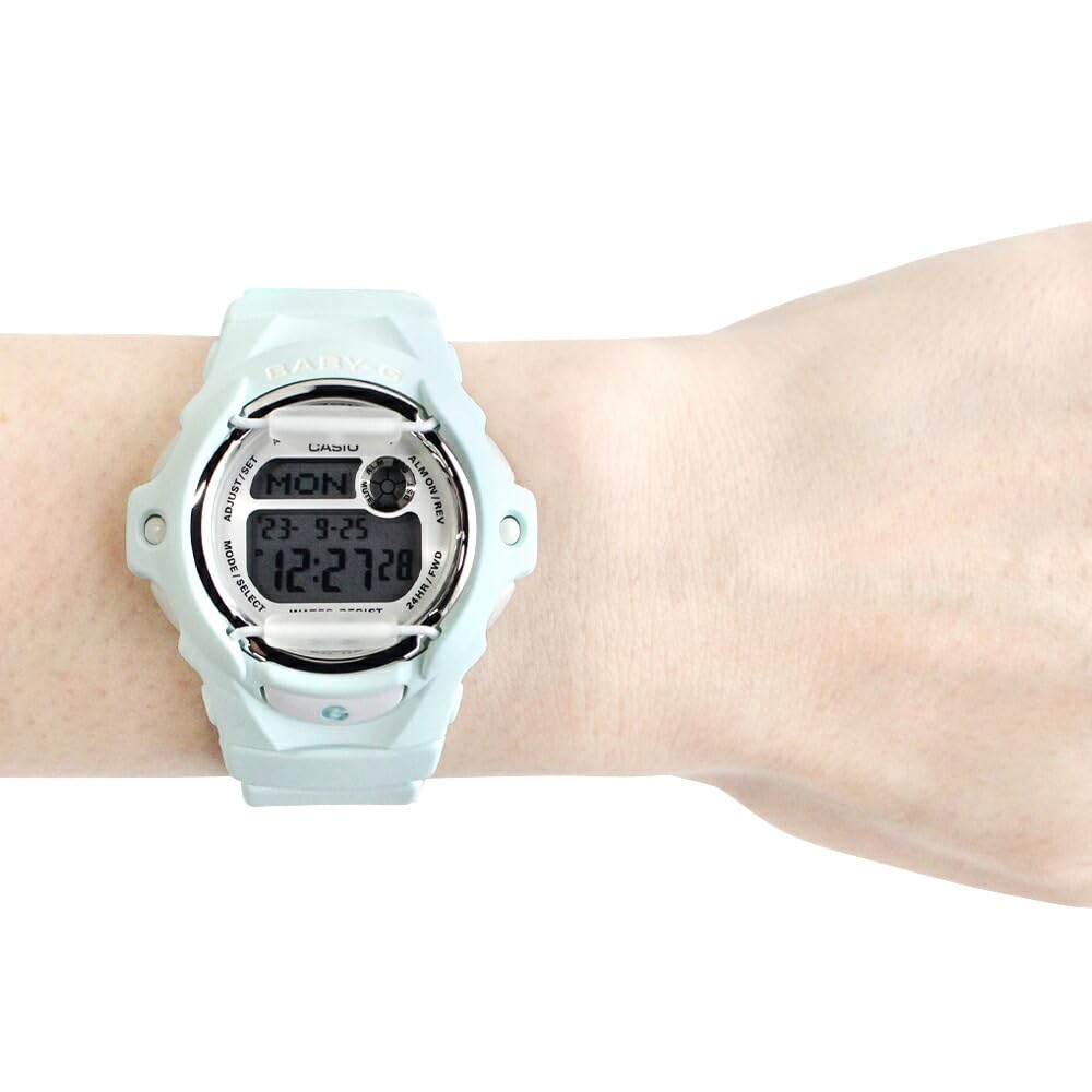 Casio Женские цифровые часы Baby-G серии BG-169, смола, нержавеющая сталь, мятно-белые, BG-169U-3