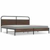VidaXL Cadre de lit en métal sans matelas chêne marron 180x200 cm, meuble de chambre à coucher, lit double, sommier, lit, 3318699