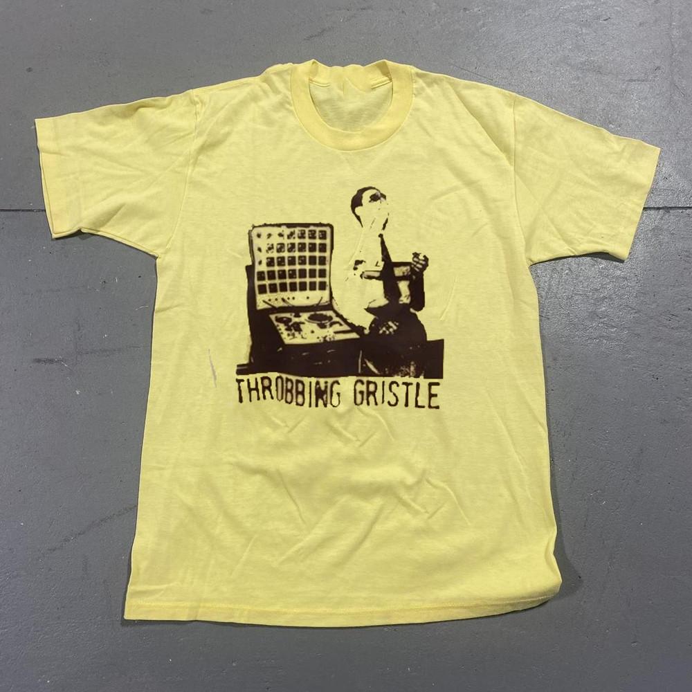 Подарок для фанатов с тура Throbbing Gristle, размеры от S до 5XL, желтая унисекс футболка