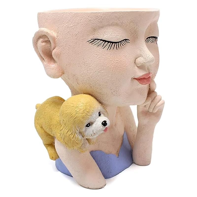 Портрет Гипсовая Силиконовая Форма DIY Суккуленты Бетонный Цветочный Горшок Ваза Гипсовая Цементная Форма Глиняная Форма Форма для Подсвечника