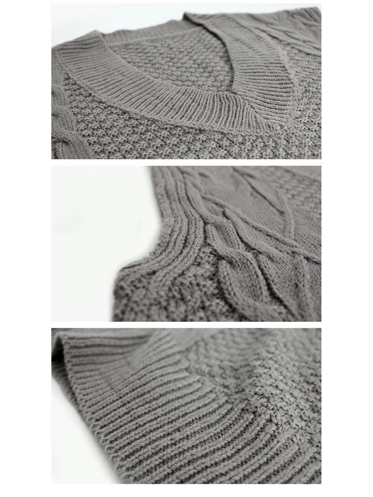 Женский жилет-свитер без рукавов с V-образным вырезом