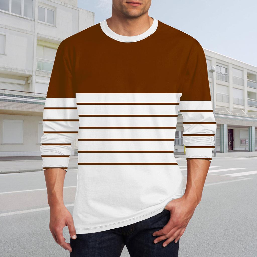 Men's T Shirt O-Neck Clothing Apparel Outdoor Long Sleeve Print Fashion Designer Vintage