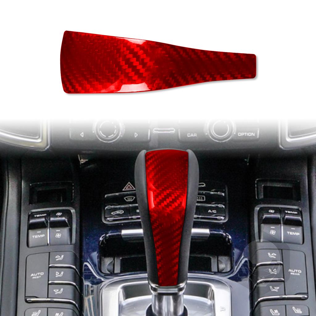 Real Dry Carbon Fiber Car Accessories Gear Shift Knob Decorative Trim For Porsche Cayenne 958 2011 2012 2013 2014 2015 2016 2017