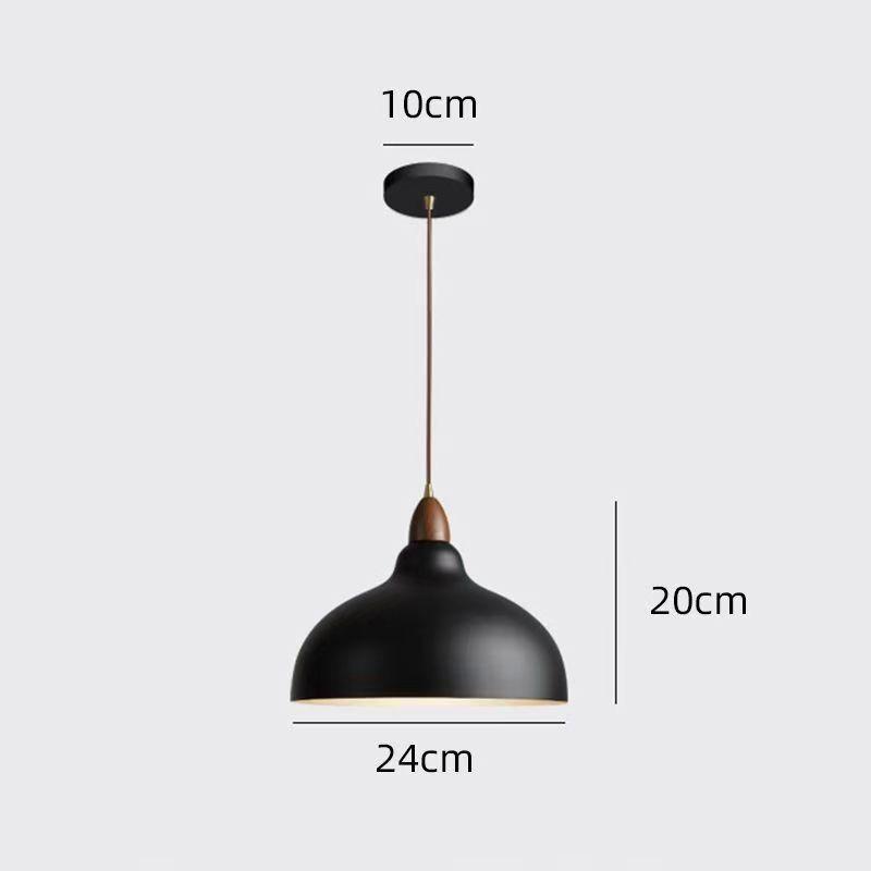 Nordic Minimalist Hanging Lamp Black White Metal Modern Pendant Light Retro Droplight for Bedroom Bedside Dining Room Bar Decor