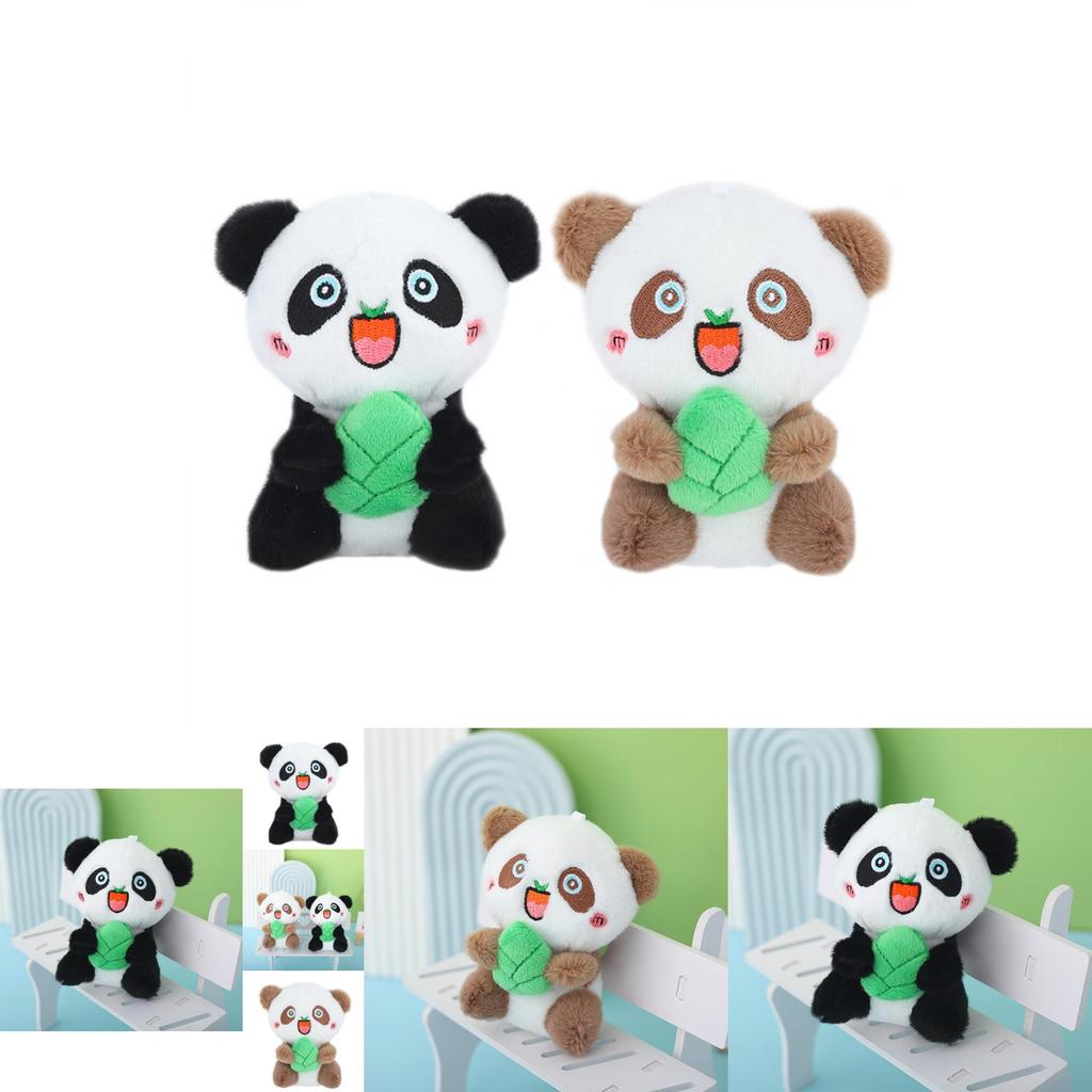 Cute Panda Plush Keychain Premium Snow Mink Fur Animal Figure Bag Pendant