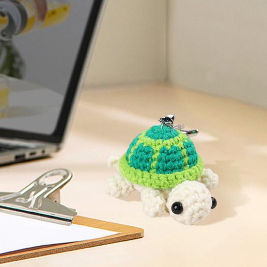 Keychain Pendant Crochet Turtle Shape Charm Hanging Ornament Wallet Backpack Car Keys Accessory