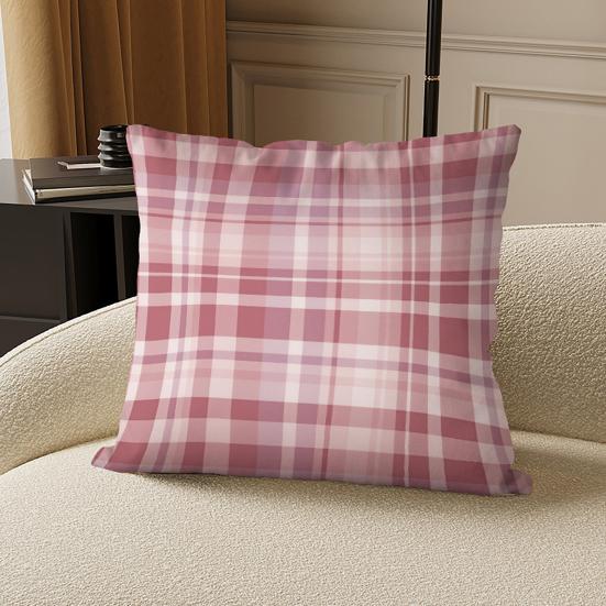 Throw Pillow Cover Colorful Plaid Pattern Pillow Cover 18x18 Inch