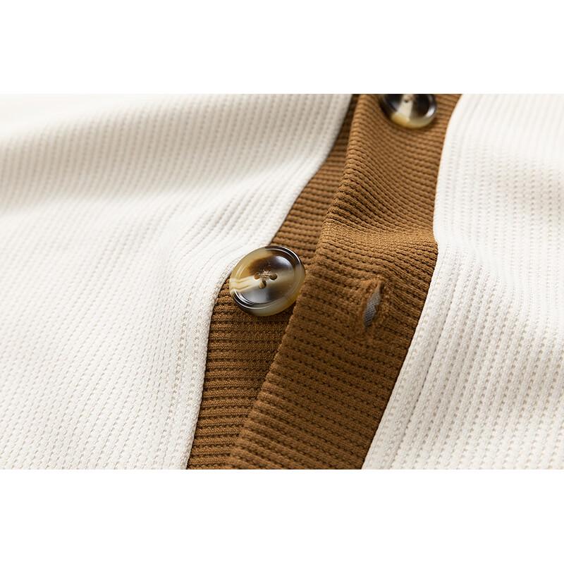 Мужской японский кардиган с V-образным вырезом в стиле ретро с цветовыми блоками