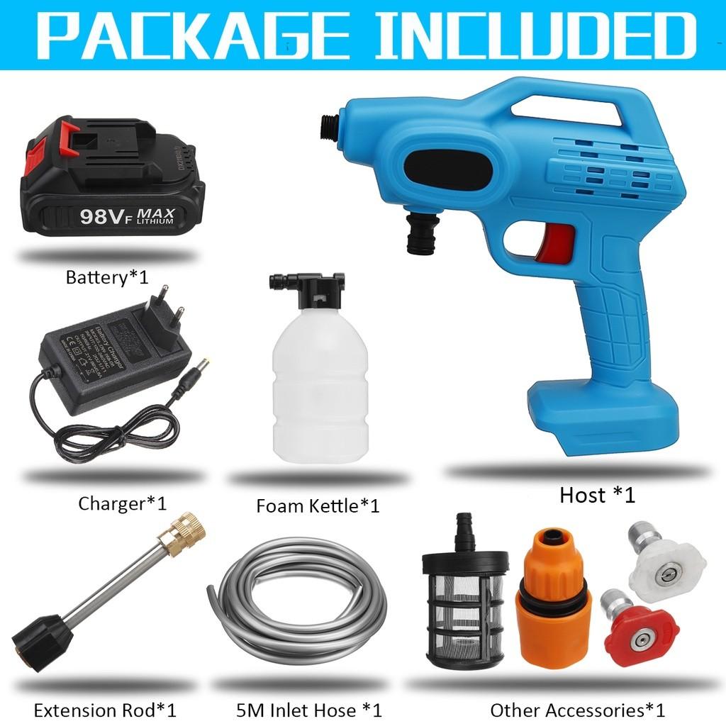 1800W Cordless Water Jet High Pressure Car Wash Guns 85Bar Electric Car Washer Portable Wash Water Gun Spray