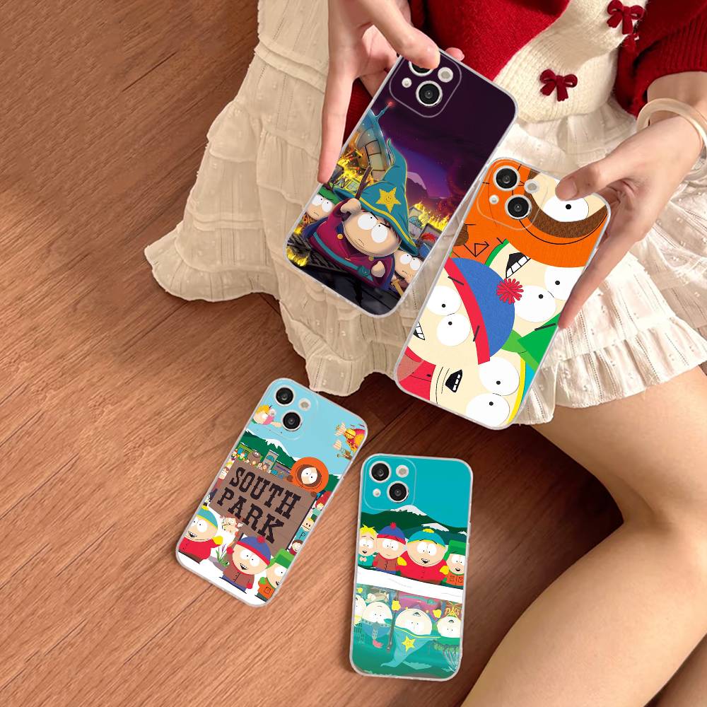 Милый Мультяшный Чехол South Park Для IPhone 17 16 15 14 13 12 Mini 11 Pro Max Прозрачный Чехол
