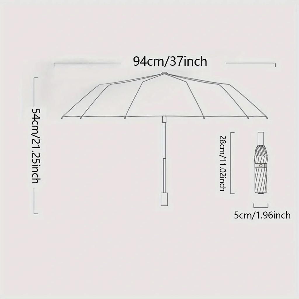 1pc-Super Strong Windproof Automatic Umbrella Sunshade Uv Protection Folding Sunproo Anti-Storm Large Size Reverse Rain Gear