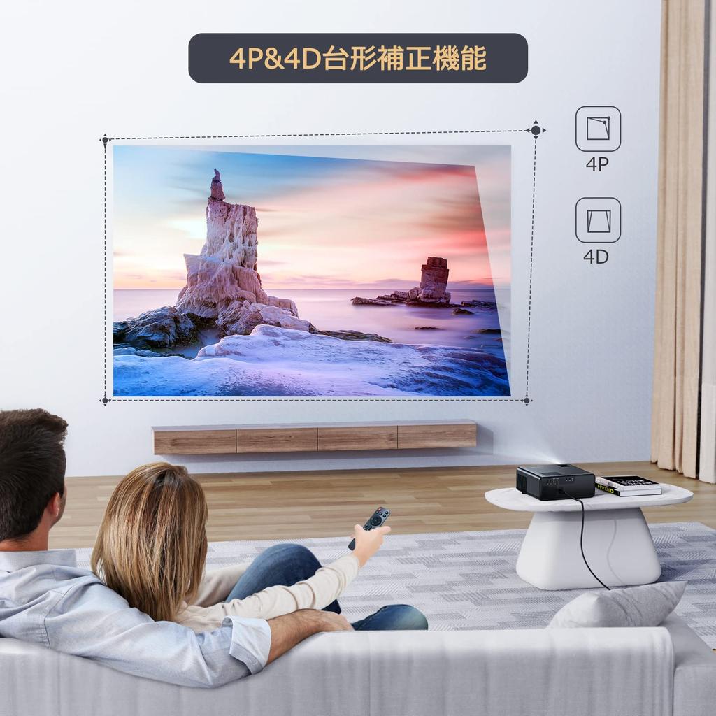 TOPTRO Projector 5GWIFI Home Projector High Brightness 15000LM 4K Compatible Projector 1920 x 1080p Resolution 4D Keystone Correction Zoom Small