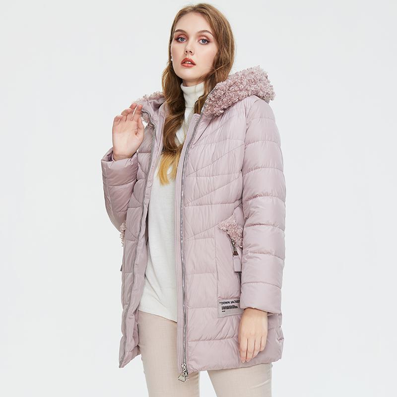 Astrid Зимнее женское пальто средней длины с меховым воротником, пуховик, парка с капюшоном, модная верхняя одежда