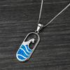 Европейское и американское новое овальное ожерелье с синей океанской волной, универсальная темпераментная цепочка для ключицы