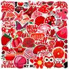 50 New Red Mix and Match Stickers VSCO Red Small Fresh Stickers Cute Cartoon Personal Luggage