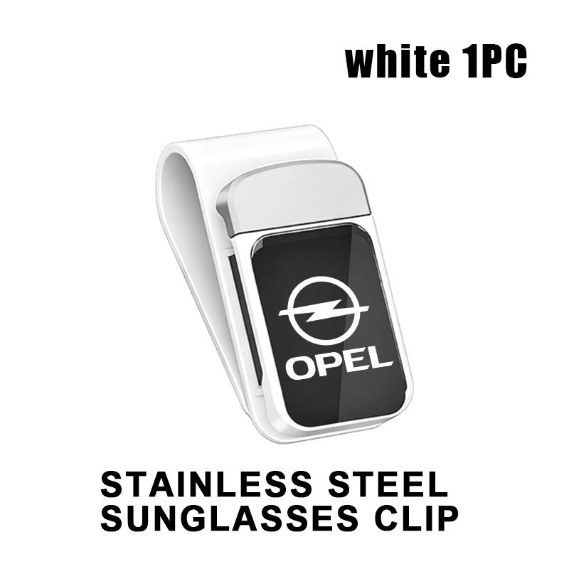 bnteg6 Car Sun Visor Glasses Holder Card Ticket Stainless Storage Clip For Opel Meriva Mokka Grandland Vectra Zafira Vivaro Antara