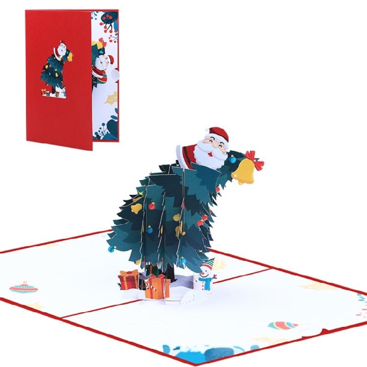 3D Pop-Up Рождественские открытки Очаровательная елка и иллюстрации Санты Радостный подарок