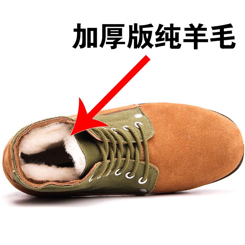 Зеленые тканевые туфли с большой головой, зимние шлепанцы из кожи, утепленные шерстью, большие хлопковые туфли