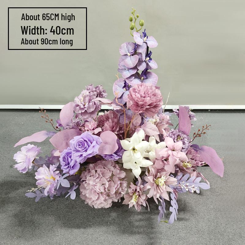 Свадебное цветочное оформление 2025: Сцена банкетного приема по случаю помолвки, Цветочные ряды для дороги/сцены, Цветы для арки, Искусственная имитация фона, Флористическое искусство.