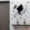 Wall Decal Black Cat Flower Butterfly Wall Decal Background Wall Home Decoration Wall Decal