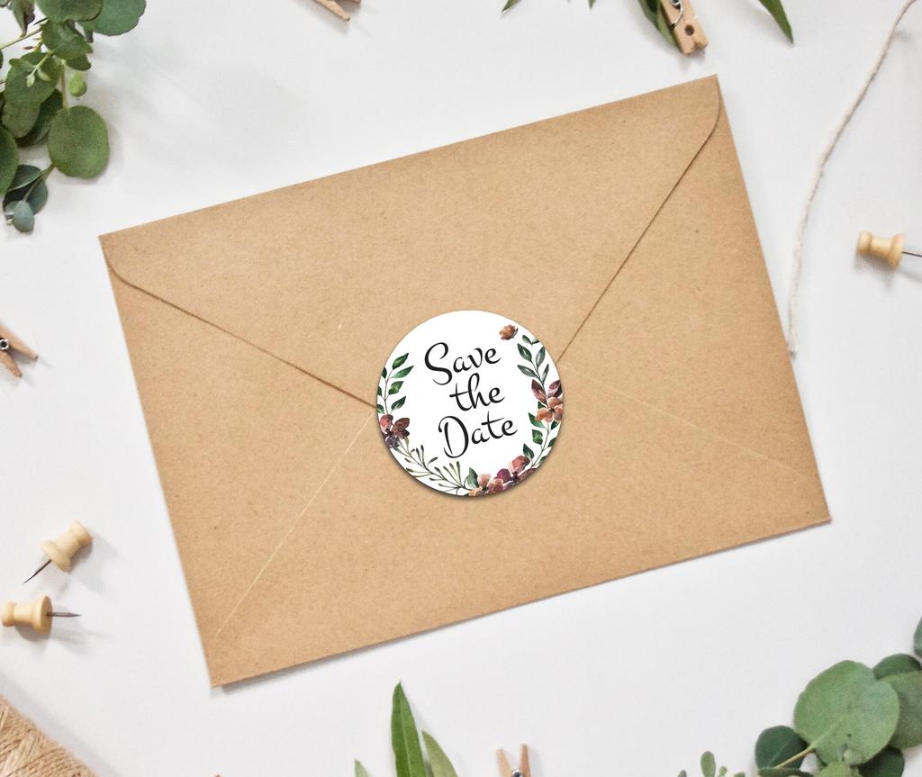 Darling Souvenir Round Glitter Background Save The Date Stickers 1,6-дюймовые конверты Seals-45