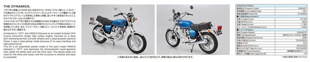 AOSHIMA The Bike Series Honda CB400T 1977 Пластиковая модель 1/12 № 15 HAWK-II