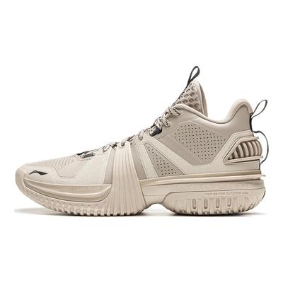 Баскетбольные кроссовки Li Ning Storm 2024 WNTR Badfive легкие, с отскоком, прочные, устойчивые, амортизирующие, противоскользящие, с высоким верхом, мужские кроссовки бежевого цвета ABFU051-3