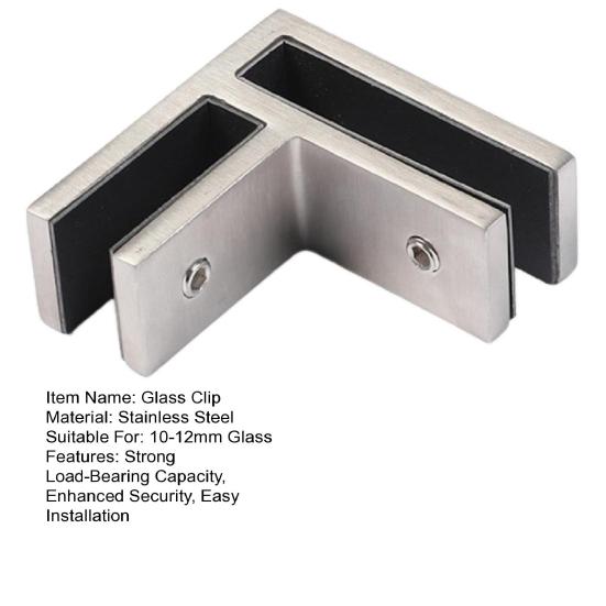 Зажим для стекла из нержавеющей стали 304, черный, для перил, с резиновыми прокладками, прочный