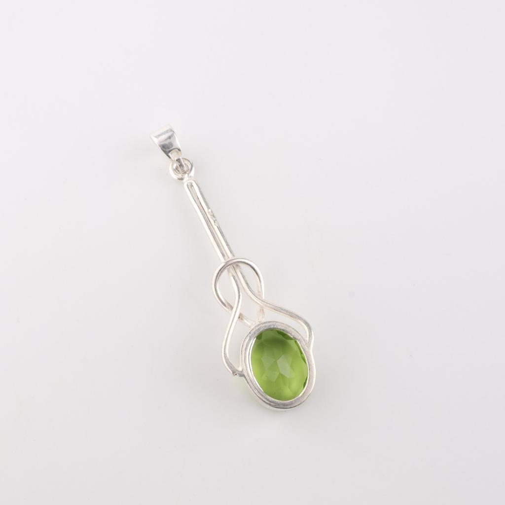 Peridot Gemstone 925 Sterling Silver Jewelry Handmade Pendant 1.79" Women Gift PP-60-14