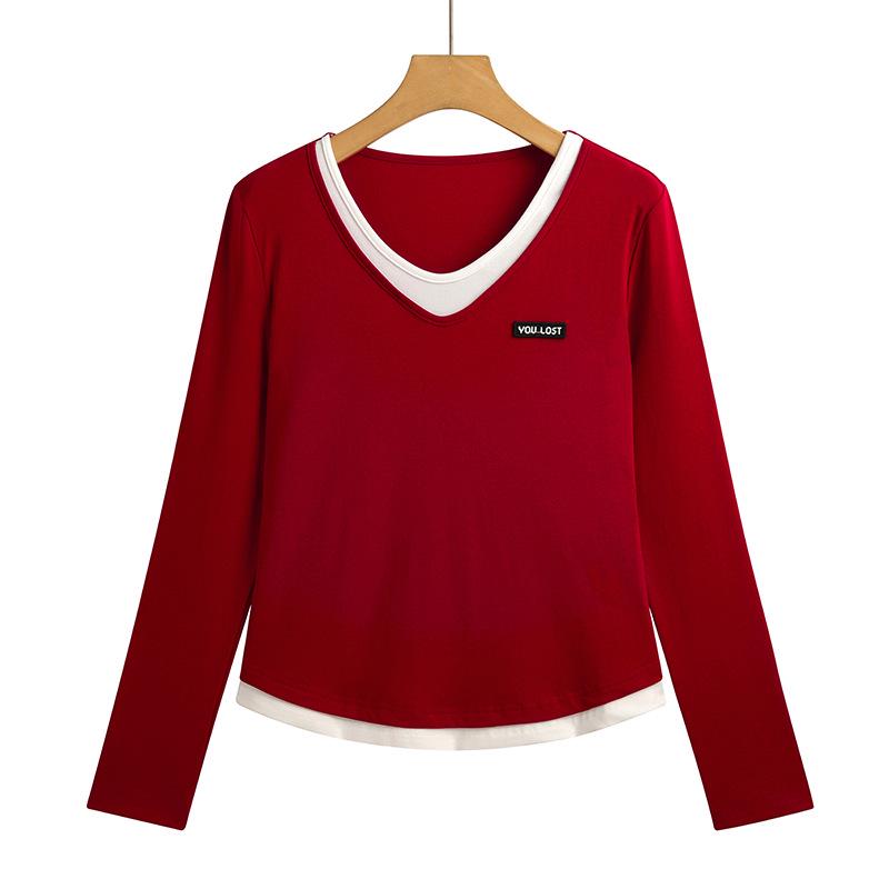 Женский облегающий базовый топ с длинными рукавами из двух частей для осени/зимы, 2025. Универсальный дизайн
