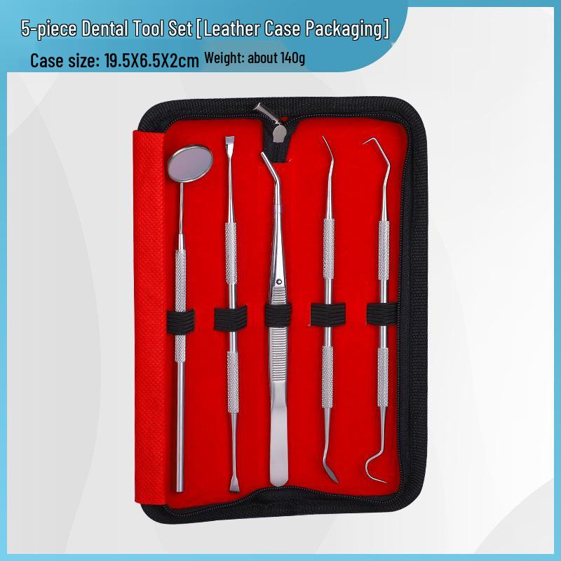 Набор стоматологических инструментов: Двусторонний зонд из нержавеющей стали, ротовое зеркало и набор для чистки зубов